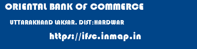ORIENTAL BANK OF COMMERCE  UTTARAKHAND LAKSAR, DIST:HARDWAR    ifsc code